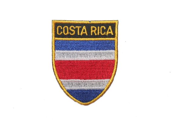 COSTA RICA COUNTRY FLAG OVAL SHIELD EMBROIDERED IRON ON PATCH CREST BADGE .. SIZE : 2" X 2.5" INCHES .. NEW