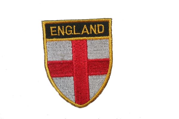 ENGLAND COUNTRY FLAG OVAL SHIELD EMBROIDERED IRON ON PATCH CREST BADGE .. SIZE : 2" X 2.5" INCHES .. NEW