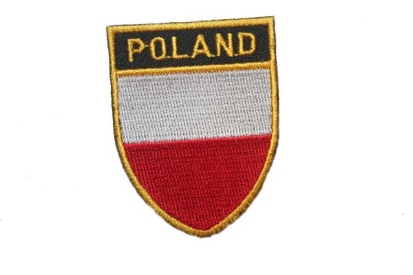 POLAND COUNTRY FLAG OVAL SHIELD EMBROIDERED IRON ON PATCH CREST BADGE .. SIZE : 2" X 2.5" INCHES .. NEW
