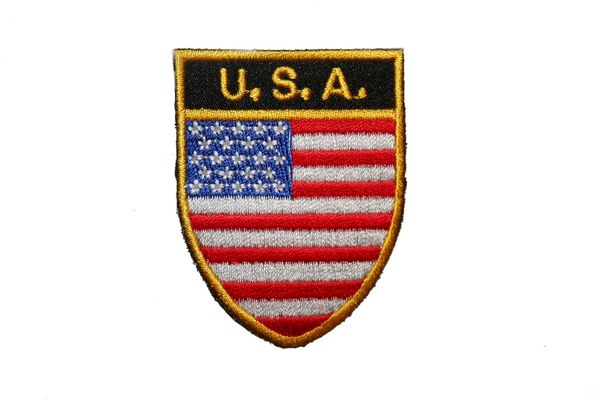 USA COUNTRY FLAG OVAL SHIELD EMBROIDERED IRON ON PATCH CREST BADGE .. SIZE : 2" X 2.5" INCHES .. NEW