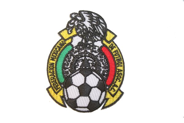 MEXICO - FEDERACION MEXICANA DE FUTBOL ASSOC.. LOGO FIFA SOCCER WORLD CUP EMBROIDERED IRON ON PATCH CREST BADGE .. SIZE : 2" X 2.5" INCHES .. NEW
