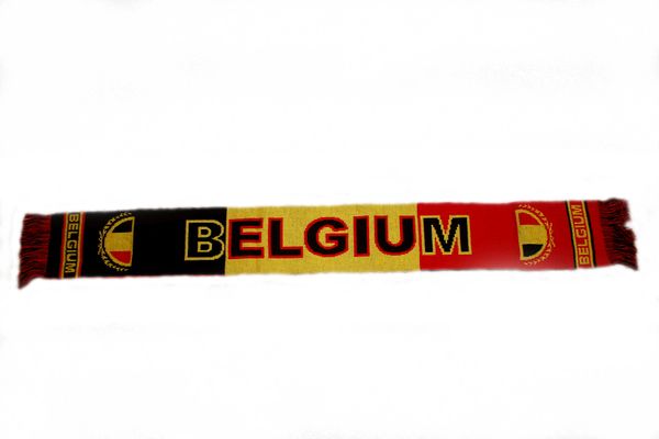 BELGIUM COUNTRY FLAG FIFA SOCCER WORLD CUP THICK SCARF .. SIZE : 56" INCHES LONG X 6" INCHES WIDE , 100% POLYESTER HIGH QUALITY .. NEW