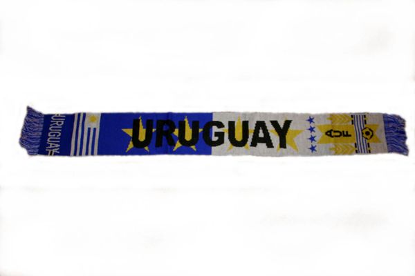 URUGUAY 4 STARS COUNTRY FLAG THICK SCARF .. SIZE : 56" INCHES LONG X 6" INCHES WIDE , 100% POLYESTER HIGH QUALITY .. NEW