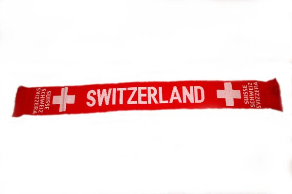 SWITZERLAND COUNTRY FLAG THICK SCARF .. SIZE : 56" INCHES LONG X 6" INCHES WIDE , 100% POLYESTER HIGH QUALITY .. NEW