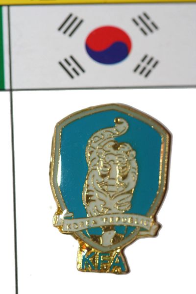 KOREA SOUTH FIFA WORLD CUP SOCCER LAPEL PIN BADGE .. NEW AND IN A PACKAGE