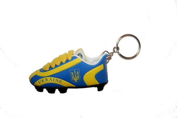 UKRAINE WITH TRIDENT SHOE CLEAT KEYCHAIN .. NEW AND IN A PACKAGE