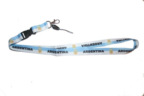 ARGENTINA AFA LOGO FIFA SOCCER WORLD CUP LANYARD KEYCHAIN PASSHOLDER NECKSTRAP .. CLASP AT THE END .. 24" INCHES LONG .. HIGH QUALITY .. NEW AND IN A PACKAGE