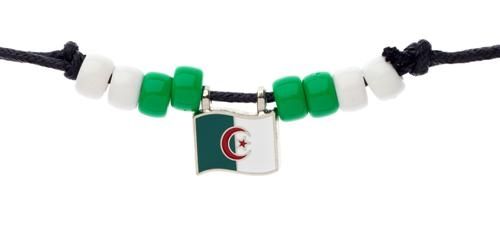 ALGERIA COUNTRY FLAG SMALL METAL NECKLACE CHOKER .. NEW AND IN A PACKAGE