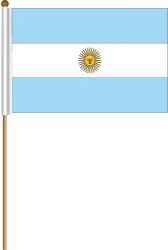 ARGENTINA LARGE 12" X 18" INCHES COUNTRY STICK FLAG ON 2 FOOT WOODEN STICK .. NEW AND IN A PACKAGE.