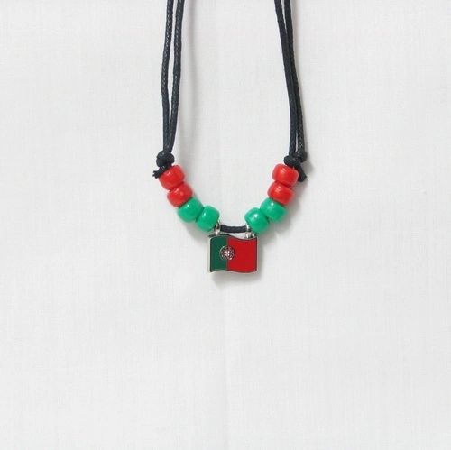 PORTUGAL COUNTRY FLAG SMALL METAL NECKLACE CHOKER .. NEW AND IN A PACKAGE