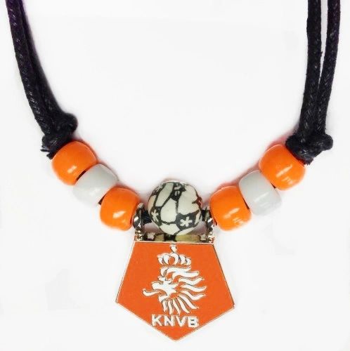 NETHERLANDS HOLLAND ORANGE KNVB LOGO FIFA SOCCER WORLD CUP METAL NECKLACE CHOKER .. NEW AND IN A PACKAGE