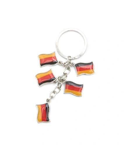 GERMANY 5 COUNTRY FLAG METAL KEYCHAIN .. NEW AND IN A PACKAGE