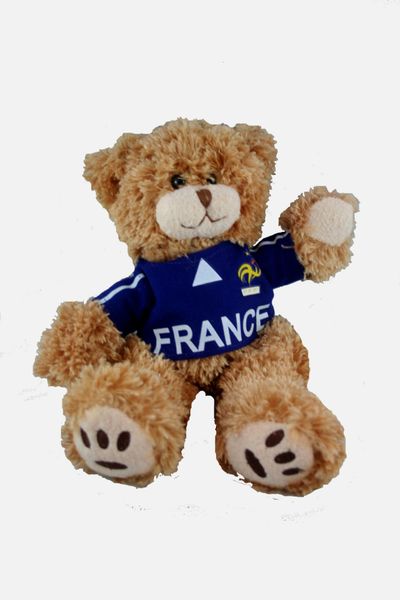 FRANCE FIFA SOCCER WORLD CUP SMALL 10" INCHES JERSEY BEAR .. GREAT QUALITY .. NEW AND IN A PACKAGE