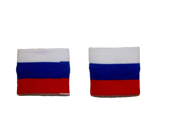 RUSSIA COUNTRY FLAG WRISTBAND SWEATBAND .. HIGH QUALITY .. NEW AND IN A PACKAGE