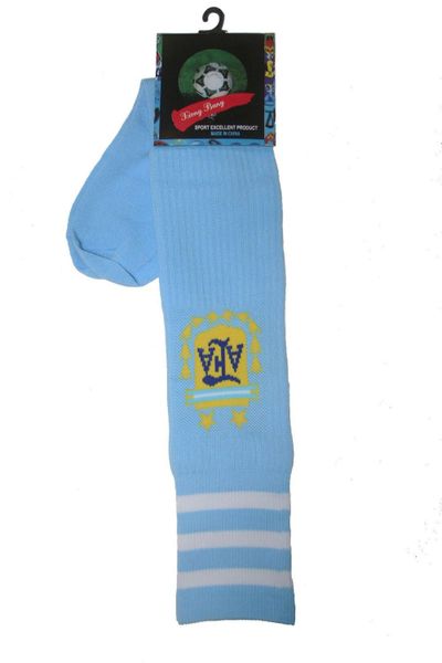 ARGENTINA BLUE AFA LOGO FIFA WORLD CUP SOCKS .. ADULT SIZE .. HIGH QUALITY ..NEW AND IN A PACKAGE