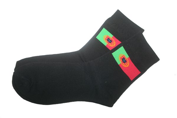 PORTUGAL BLACK COUNTRY FLAG DRESS SOCKS .. HIGH QUALITY .. NEW AND IN A PACKAGE