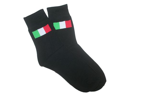 ITALY BLACK COUNTRY FLAG DRESS SOCKS .. HIGH QUALITY .. NEW AND IN A PACKAGE