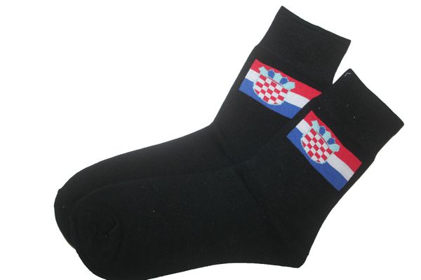 CROATIA BLACK COUNTRY FLAG DRESS SOCKS .. HIGH QUALITY .. NEW AND IN A PACKAGE