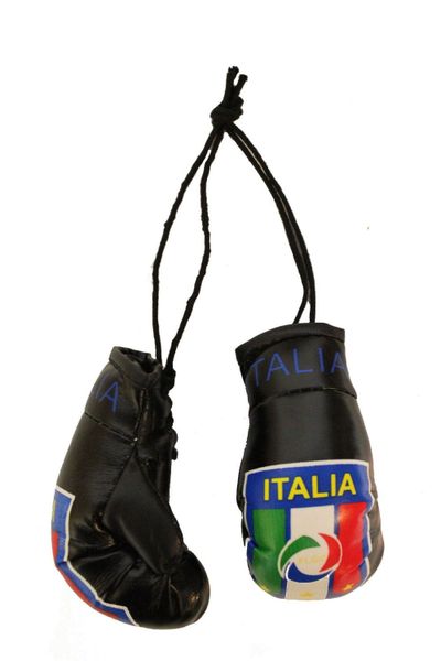 ITALIA ITALY BLACK FIGC LOGO FIFA WORLD CUP MINI BOXING GLOVERS .. HIGH QUALITY .. NEW AND IN A PACKAGE