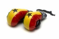 GHANA COUNTRY FLAG MINI BOXING GLOVERS .. HIGH QUALITY .. NEW AND IN A PACKAGE