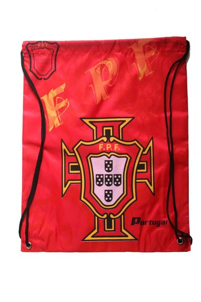 PORTUGAL RED FPF LOGO FIFA WORLD CUP DRAWSTRING KNAPSACK BAG .. 13" X 17" INCHES .. HIGH QUALITY ..NEW AND IN A PACKAGE