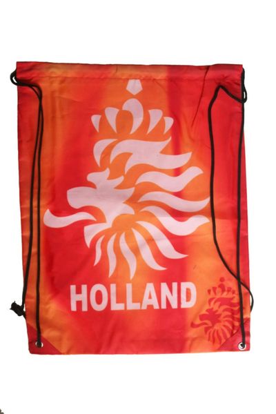 HOLLAND NETHERLANDS ORANGE KNVB LOGO FIFA WORLD CUP DRAWSTRING KNAPSACK BAG .. 13" X 17" INCHES .. HIGH QUALITY ..NEW AND IN A PACKAGE