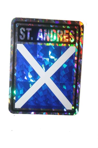 SCOTLAND ST. ANDREW CROSS SQUARE COUNTRY FLAG METALLIC BUMPER STICKER DECAL .. 4" X 3" INCHES .. HIGH QUALITY ..NEW AND IN A PACKAGE