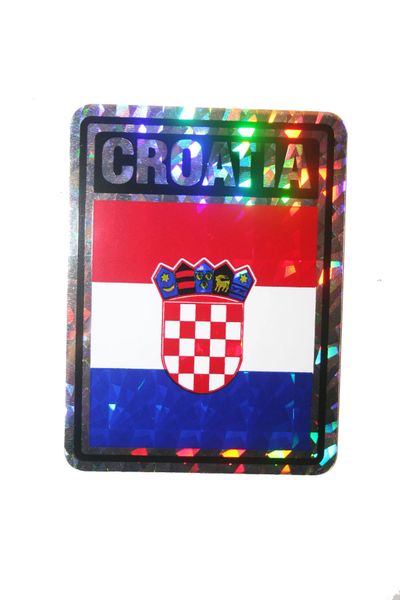 CROATIA SQUARE COUNTRY FLAG METALLIC BUMPER STICKER DECAL .. 4" X 3" INCHES .. HIGH QUALITY ..NEW AND IN A PACKAGE