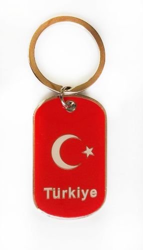 TURKEY COUNTRY FLAG METAL KEYCHAIN .. NEW AND IN A PACKAGE