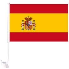 SPAIN COUNTRY CAR HEAVY DUTY FLAG ..12" X 18" INCHES .. NEW AND IN A PACKAGE