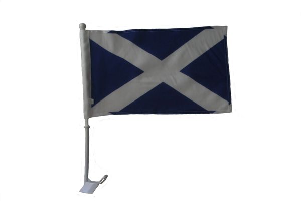 SCOTLAND ST. ANDREW CROSS COUNTRY CAR HEAVY DUTY FLAG ..12" X 18" INCHES .. NEW AND IN A PACKAGE