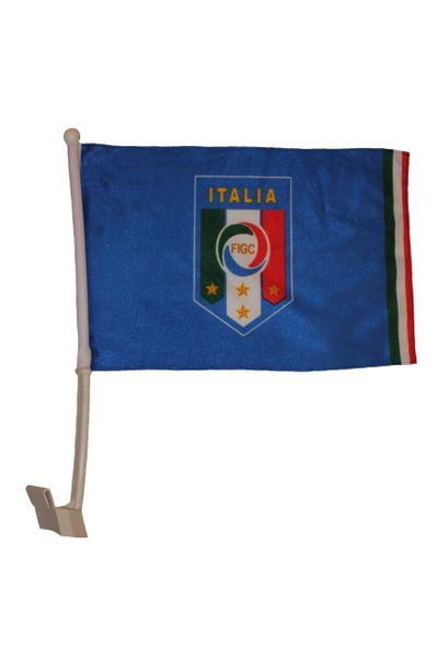 ITALIA ITALY FIGC LOGO FIFA WORLD CUP CAR HEAVY DUTY FLAG ..12" X 18" INCHES .. NEW AND IN A PACKAGE