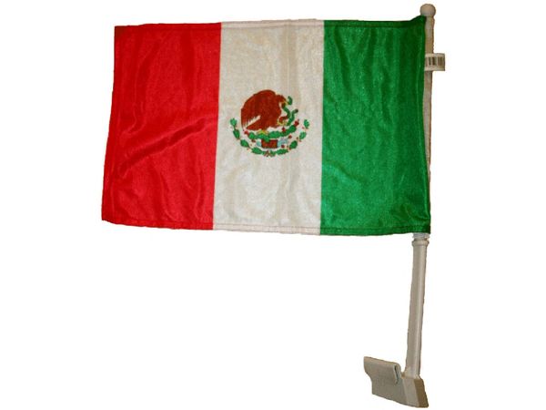 MEXICO COUNTRY CAR HEAVY DUTY FLAG .. 12" X 18" INCHES .. NEW AND IN A PACKAGE .. NEW AND IN A PACKAGE