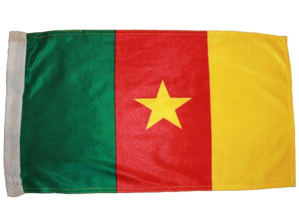 CAMEROON COUNTRY HEAVY DUTY FLAG WITH SLEEVE WITHOUT STICK .. 12" X 18" INCHES .. NEW AND IN A PACKAGE