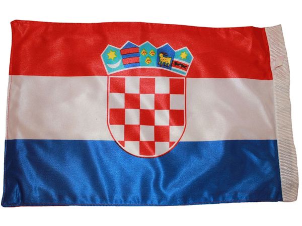 CROATIA COUNTRY HEAVY DUTY FLAG WITH SLEEVE WITHOUT STICK .. 12" X 18" INCHES .. NEW AND IN A PACKAGE