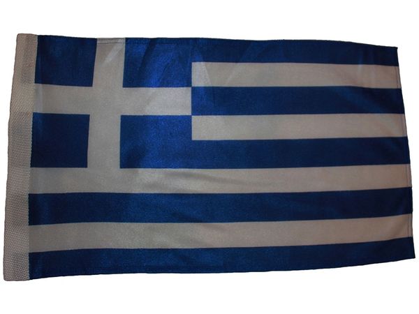 GREECE COUNTRY HEAVY DUTY FLAG WITH SLEEVE WITHOUT STICK .. 12" X 18" INCHES .. NEW AND IN A PACKAGE