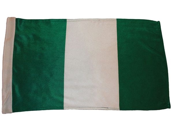 NIGERIA COUNTRY HEAVY DUTY FLAG WITH SLEEVE WITHOUT STICK .. 12" X 18" INCHES .. NEW AND IN A PACKAGE