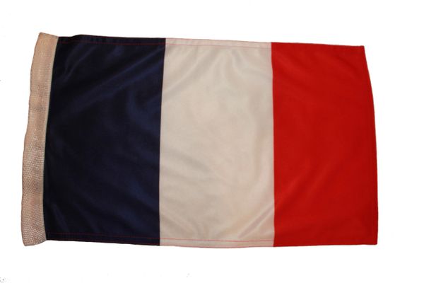 FRANCE COUNTRY HEAVY DUTY FLAG WITH SLEEVE WITHOUT STICK .. 12" X 18" INCHES .. NEW AND IN A PACKAGE