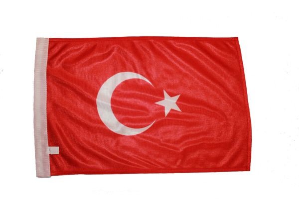TURKEY COUNTRY HEAVY DUTY FLAG WITH SLEEVE WITHOUT STICK .. 12" X 18" INCHES .. NEW AND IN A PACKAGE
