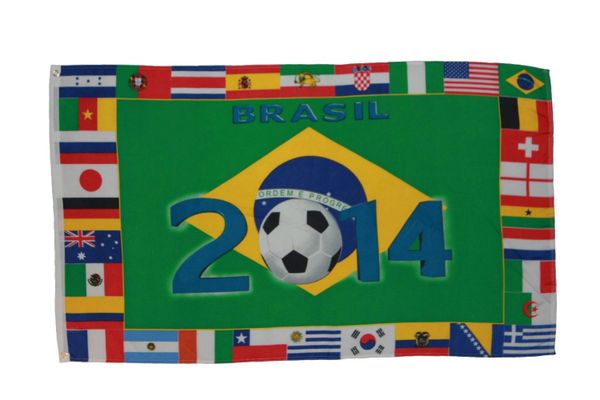 BRASIL 2014 - COUNTRY' 3' X 5' FEET FIFA SOCCER WORLD CUP FLAG BANNER .. NEW AND IN A PACKAGE