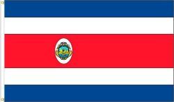 COSTA RICA LARGE 3' X 5' FEET COUNTRY FLAG BANNER .. NEW AND IN A PACKAGE