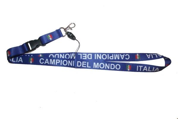 CAMPIONI DEL MONDO ITALIA FIGC LOGO FIFA SOCCER WORLD CUP LANYARD KEYCHAIN PASSHOLDER NECKSTRAP .. CLASP AT THE END .. 24" INCHES LONG .. HIGH QUALITY .. NEW AND IN A PACKAGE
