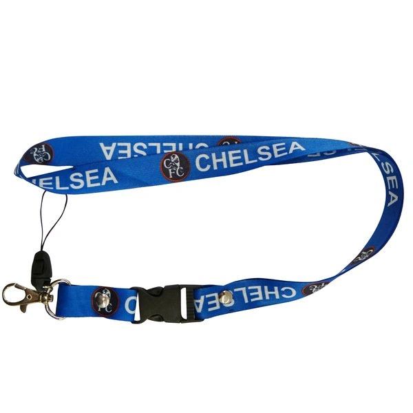 CHELSEA LOGO SOCCER LANYARD KEYCHAIN PASSHOLDER NECKSTRAP .. CLASP AT THE END .. 24" INCHES LONG .. HIGH QUALITY .. NEW AND IN A PACKAGE
