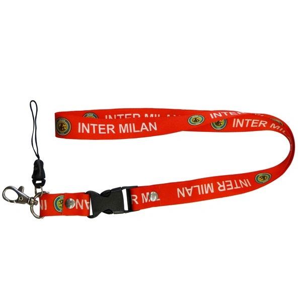 INTER MILAN LOGO SOCCER LANYARD KEYCHAIN PASSHOLDER NECKSTRAP .. CLASP AT THE END .. 24" INCHES LONG .. HIGH QUALITY .. NEW AND IN A PACKAGE