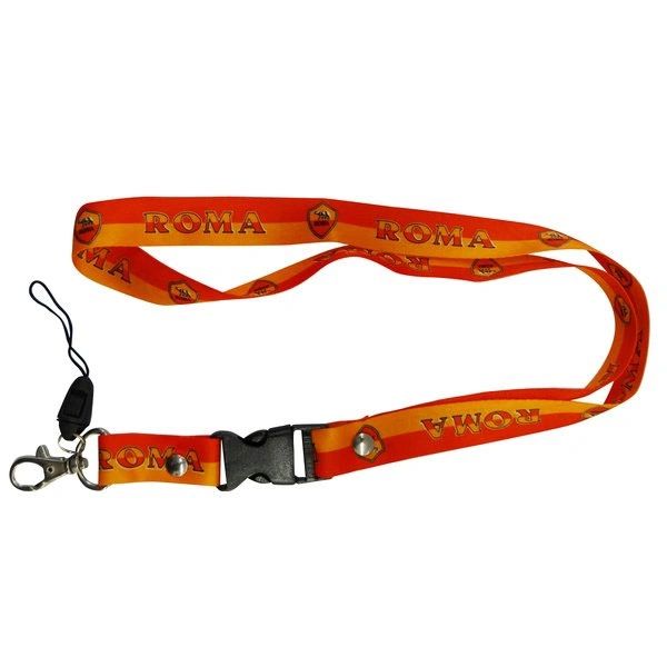 ROMA LOGO SOCCER LANYARD KEYCHAIN PASSHOLDER NECKSTRAP .. CLASP AT THE END .. 24" INCHES LONG .. HIGH QUALITY .. NEW AND IN A PACKAGE