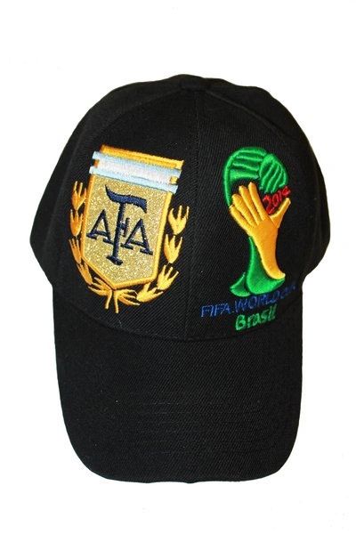 ARGENTINA BLACK AFA LOGO FIFA SOCCER WORLD CUP EMBOSSED HAT CAP .. NEW