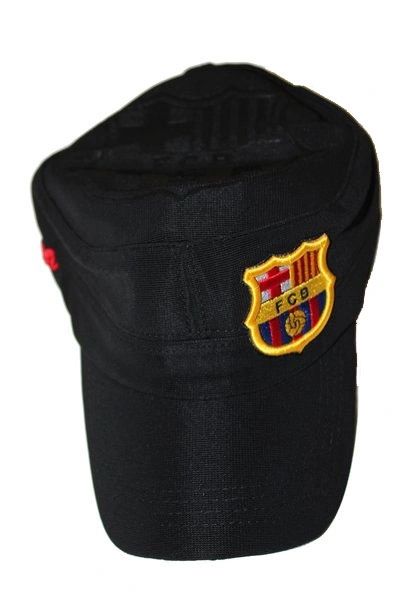 BARCELONA BLACK FCB LOGO SOCCER MILITARY STYLE HAT CAP .. NEW