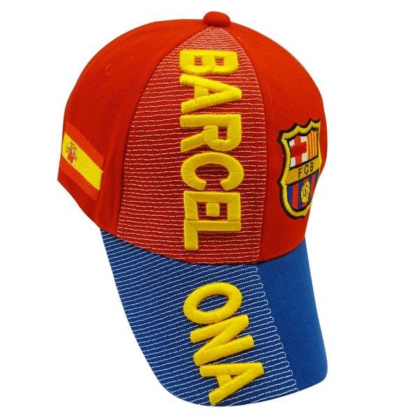 BARCELONA RED BLUE FCB LOGO FIFA SOCCER WORLD CUP EMBOSSED HAT CAP .. NEW