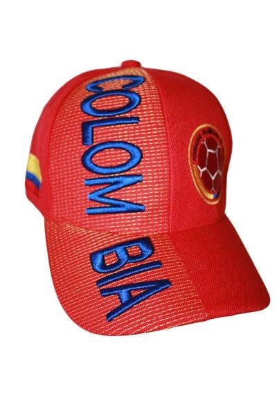 COLOMBIA RED COUNTRY FLAG FIFA SOCCER WORLD CUP EMBOSSED HAT CAP .. NEW