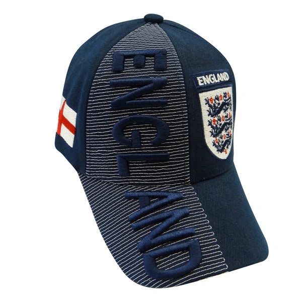 ENGLAND 3 LIONS COUNTRY FLAG BLUE FIFA SOCCER WORLD CUP HAT CAP